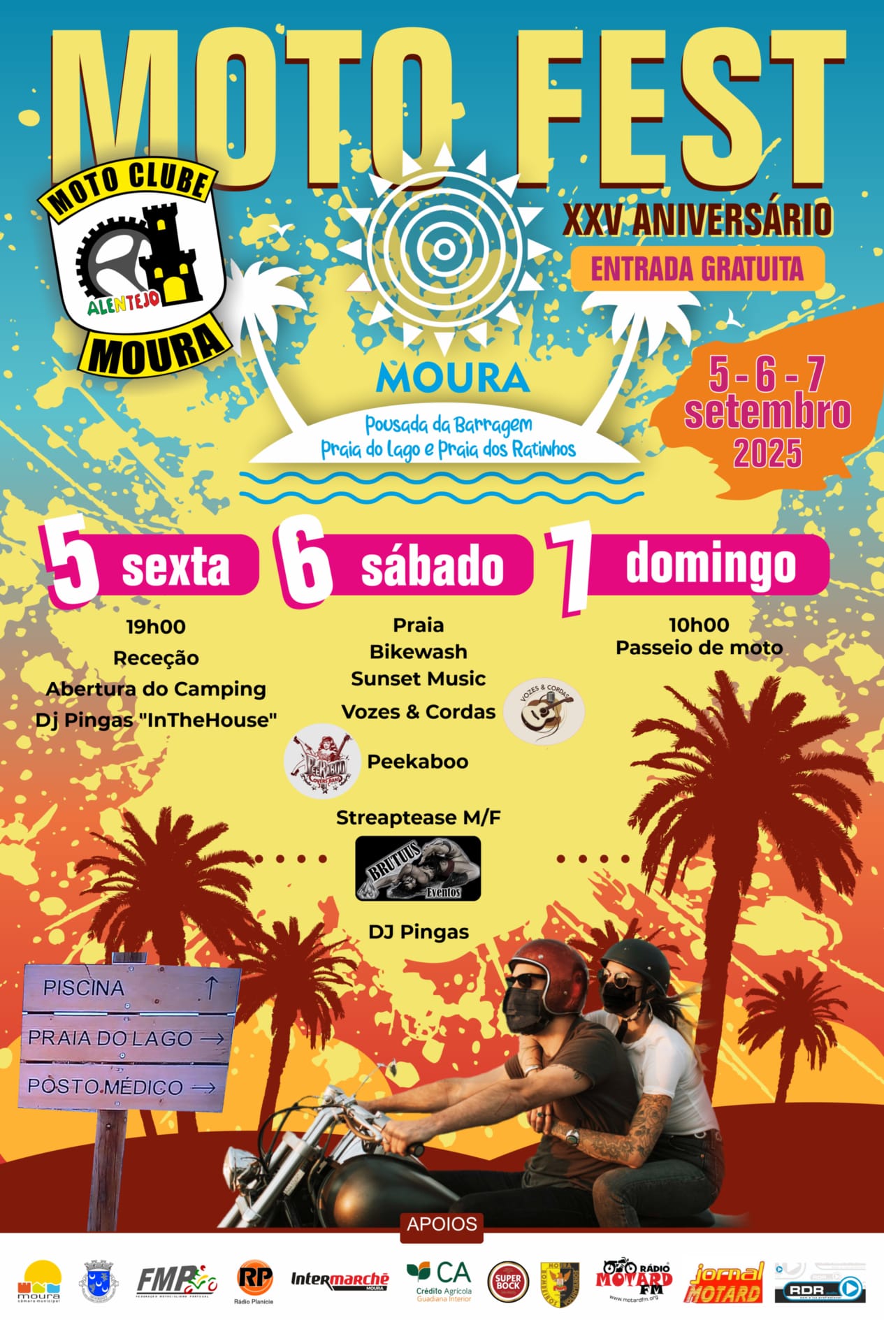 Cartaz com programa do MotoFest 2025